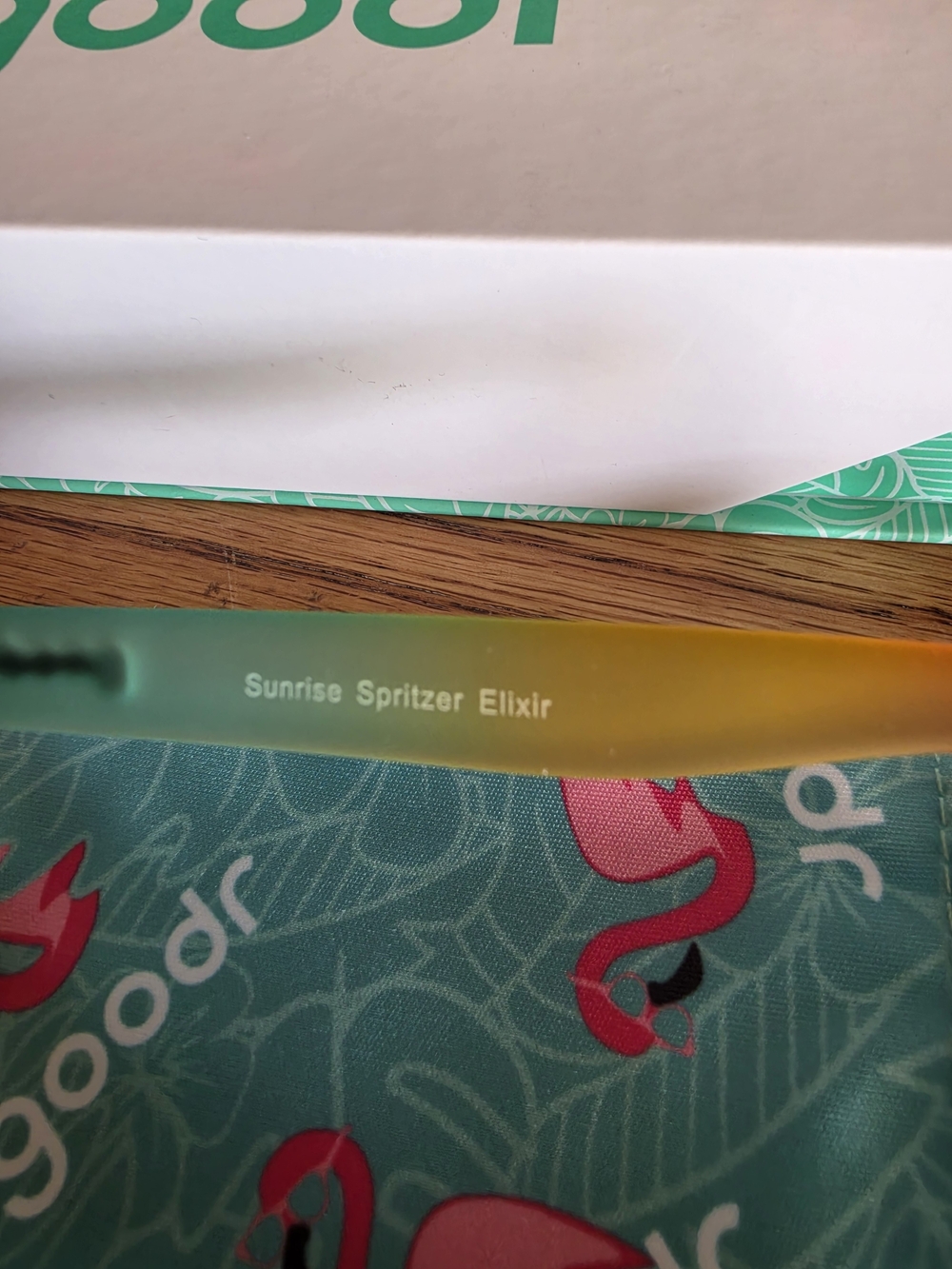 goodr Sunrise Spritzer Elixir Women's Sunglasses - Green/Orange/Yellow - Picture 3 of 5